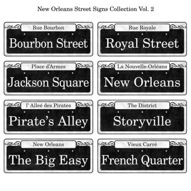 New Orleans Louisiana Fransız çeyrek geleneksel sokak işaretleri