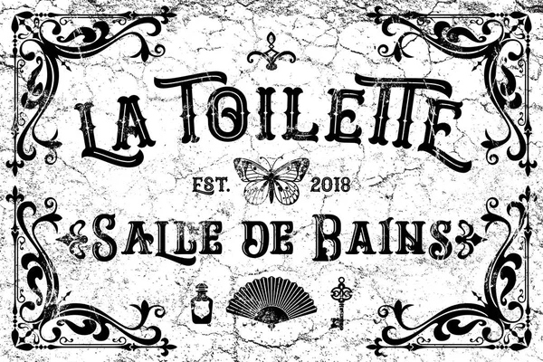 Salon Bain Toiilette Banheiro Sinal — Fotografia de Stock