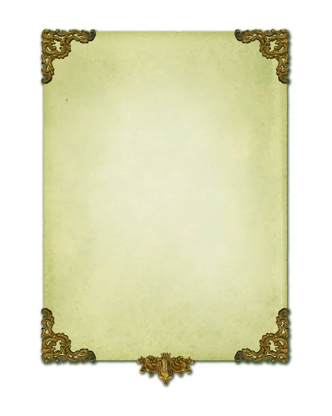 Viktoriánus Pergamen Papír Elszigetelt Fehér Háttér Gyűjtemény — Stock Fotó