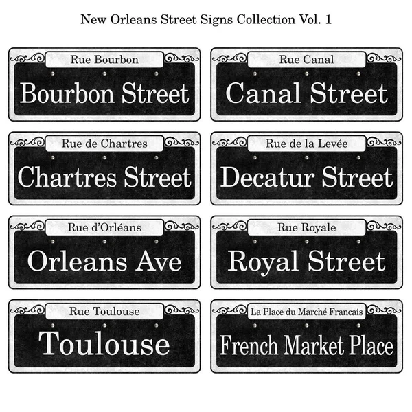 New Orleans Louisiana Francuski Kwartale Tradycyjne Znaki Drogowe — Zdjęcie stockowe