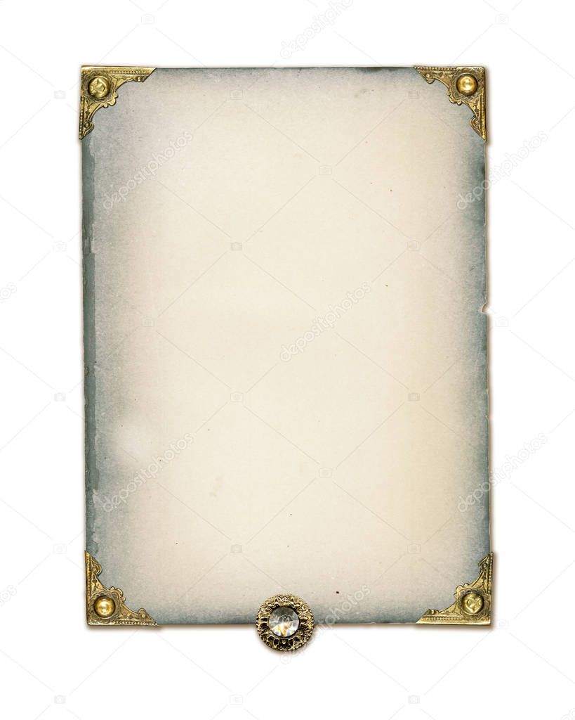 Victorian Parchment Paper Isolated on White Background Collection