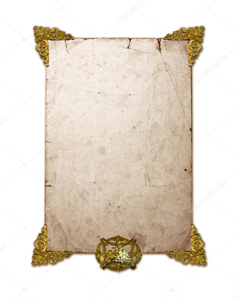 Victorian Parchment Paper Isolated on White Background Collection