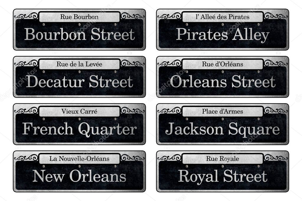 New Orleans Louisiana French Quarter Traditional Street Signs
