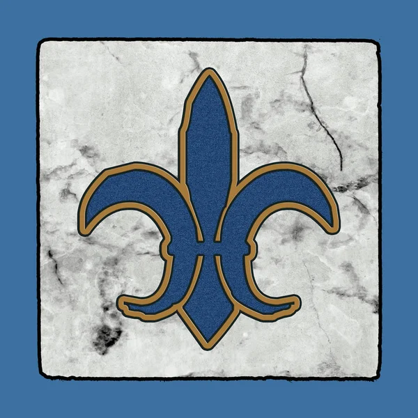 Alfabet Francuski Kwartale Nowy Orlean Louisiana Płytki Historyczne Kultowego Chodniku — Zdjęcie stockowe