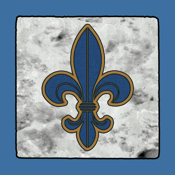프랑스 루이지애나 역사적인 상징적인 알파벳 — 스톡 사진