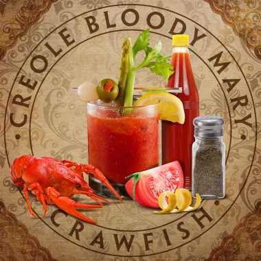 Güney Emporium koleksiyonu yeni Orleans Louisiana meyve çiçek gıda kültür mutfağı kokteyl koleksiyon parşömen kağıt üzerine Şam arka plan