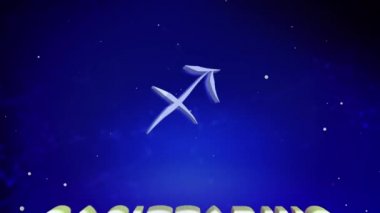 Cagittarius animasyon burç işareti. Astrolojik burcu Cagittarius.