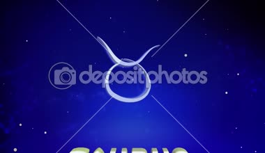 Boğa burcu işareti animasyon. Astrolojik burcu Boğa.