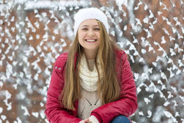 Jeune Fille Manteau Hiver — Photo