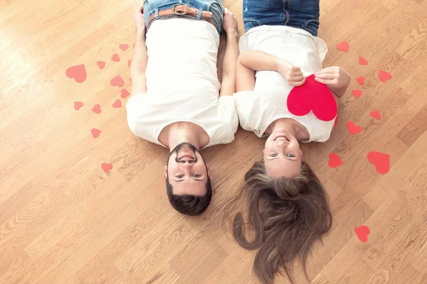 Feliz Pareja San Valentín Tonificado Lugar Vacío —  Fotos de Stock