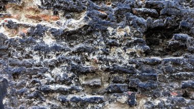 Siyah, eski, tuğla doku.