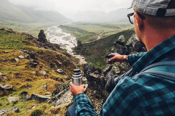 Pěší Turistika Dobrodružství Cestovního Ruchu Dovolená Dovolená Concept Mladý Cestovatel — Stock fotografie