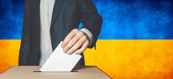 Elections Ukraine Lutte Politique Démocratie Liberté Indépendance Électeur Met Son — Photo
