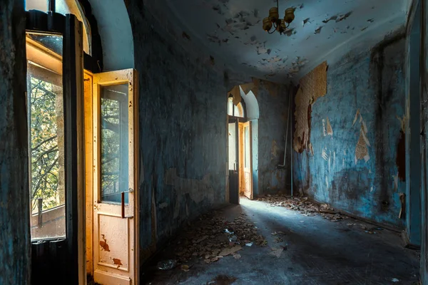 Concepto Del Loft Moderno Habitación Abandonada Una Casa Abandonada Pared — Foto de Stock