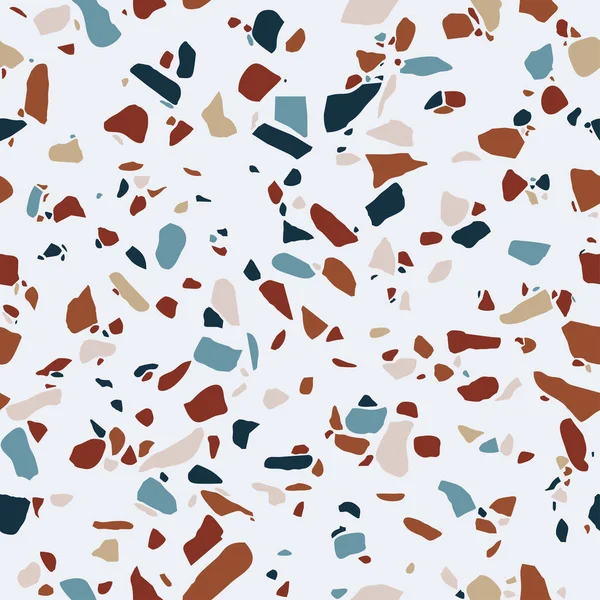 Terrazzo Padló Varrat Nélküli Mintát Csiszolt Kavicsos Cserép Világos Modern — Stock Vector