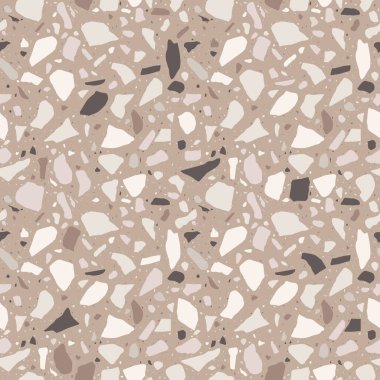 Terrazzo seamless modeli. Karo çakıl ve taş ile. Ambalaj kağıt, duvar kağıdı, terrazzo için arka plan doku döşeme.