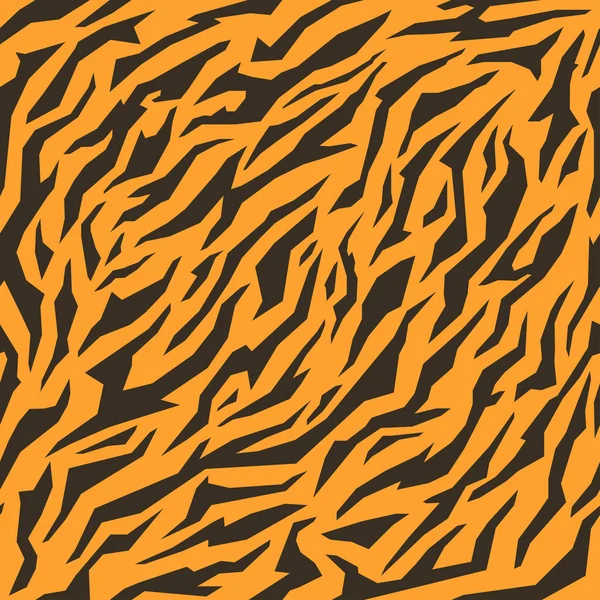 Следы Кожи Животного Бесшовная Текстура Тигриный Мех Оранжевые Полоски Повторяющийся — стоковый вектор