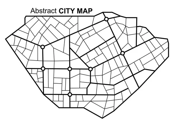Mappa Della Città Schema Linee Stradali Strade Cittadine Programma Ambiente — Vettoriale Stock
