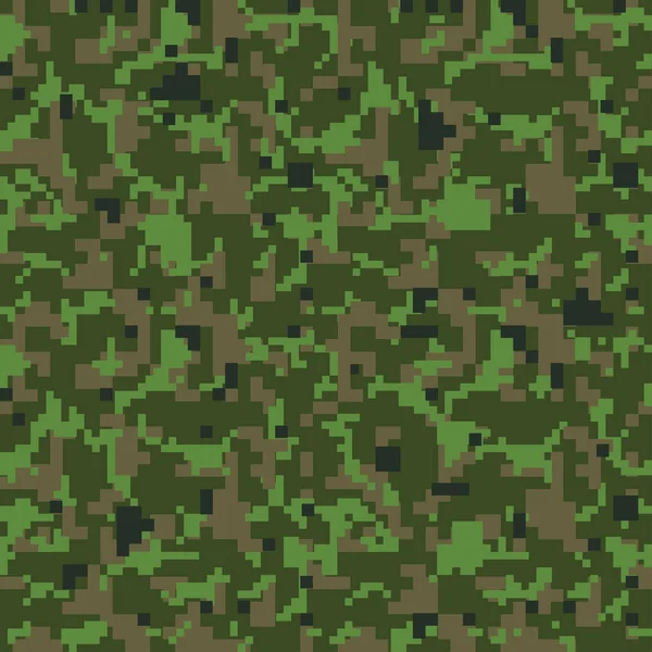 Pixel Camo Padrão Camuflagem Sem Costura Textura Camuflagem Militar Verde — Vetor de Stock