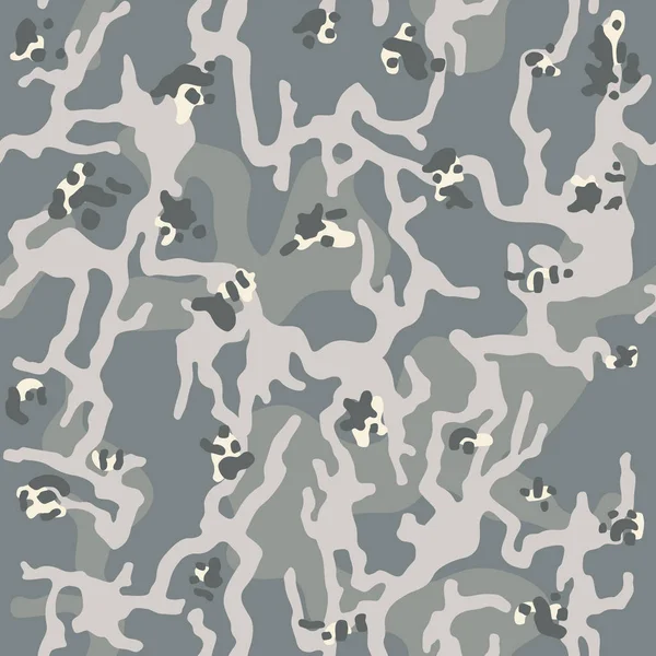 Seamless Gray Camouflage Pattern Background Classic Army Clothing Style Forest — Stock Vector