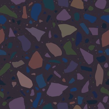 Doku Terrazzo kat, cilalı çakıl taş döşeme. Soyut desen, vektör arka plan. 