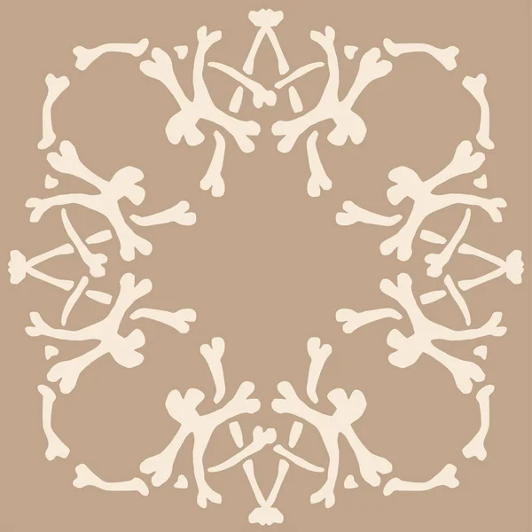 Структура Костей Квадратный Этнический Племенной Орнамент Фон Вышивки Банданна Шаль — стоковый вектор