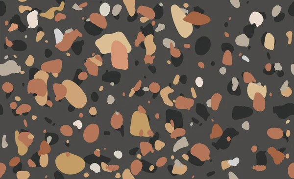 Modello Terrazzo Senza Cuciture Mattonelle Con Ciottoli Pietra Struttura Astratta — Vettoriale Stock