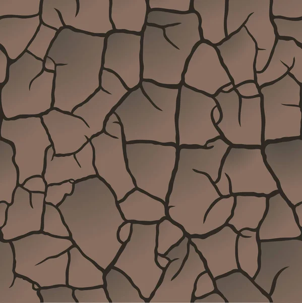 Kuru kavrulmuş toprak, doku kırık dünya zemin. Kahverengi Bej renkler çatlaklar ile Seamless modeli. Vektör arka plan