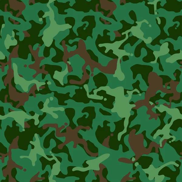 Sorunsuz Kamuflaj Deseni Askeri Kamuflaj Doku Yeşil Kahverengi Orman Asker — Stok Vektör