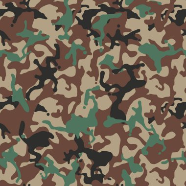 Kamuflaj deseni. Yeşil askeri üniforma. Camo doku, sorunsuz vektör arka plan.