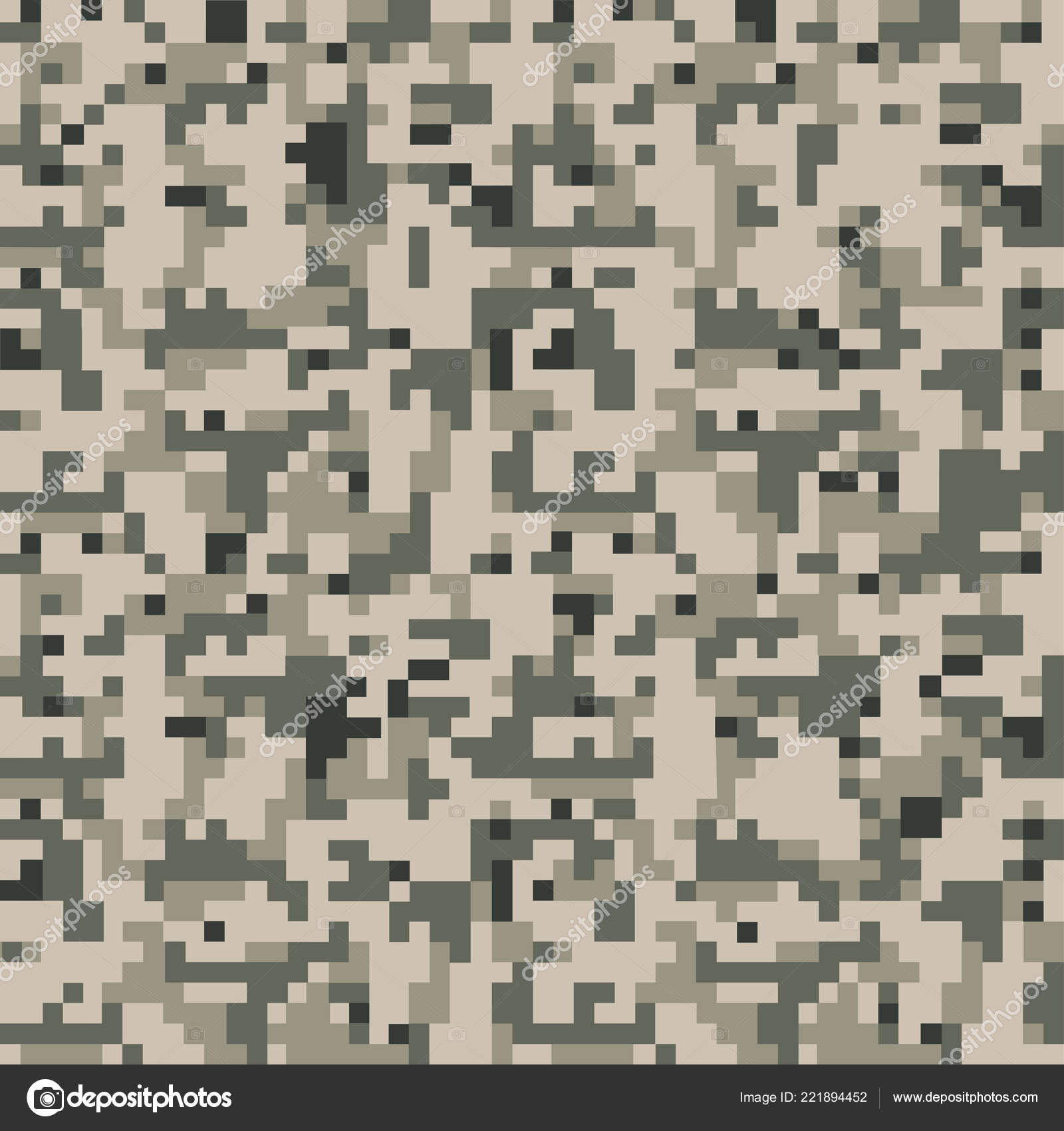 Pixel Camo Background Seamless Camouflage Pattern Military Texture Gray Color Stock Vector C Parmenow