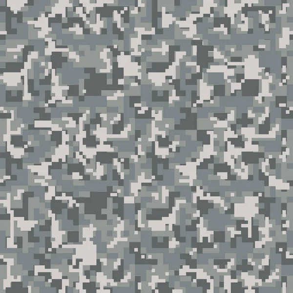 Padrão Sem Costura Camuflagem Pixel Cinza Digital Para Seu Design — Vetor de Stock