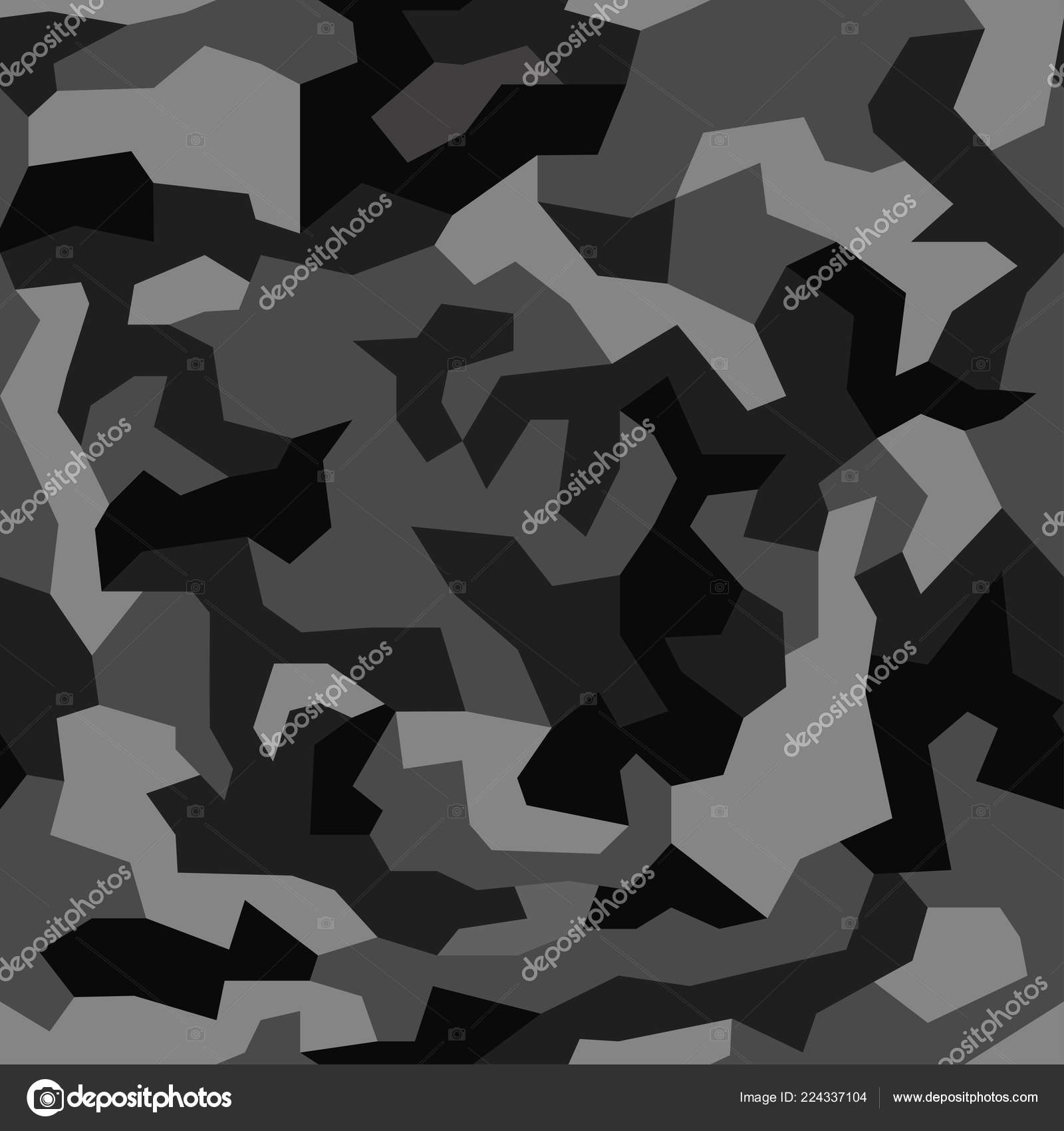 Geometric Camouflage Seamless Pattern Abstract Modern Camo Black