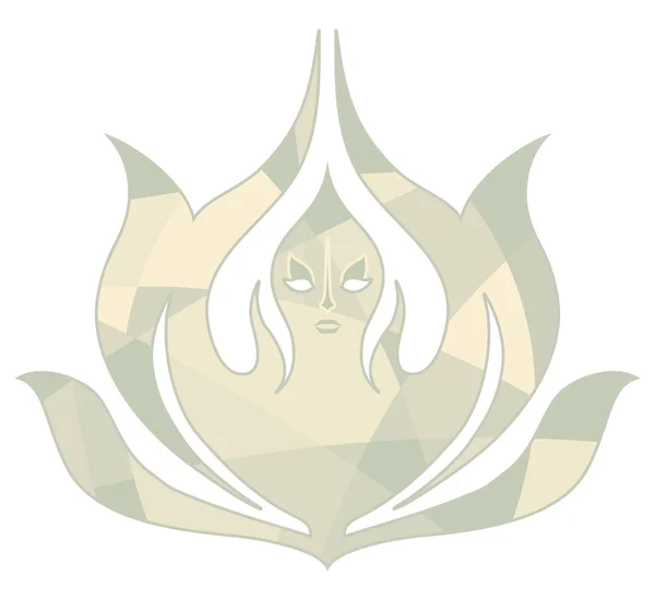 Yoga Lotus Pose Flor Logo Diseño Plantilla Vectorial Salud Belleza — Archivo Imágenes Vectoriales