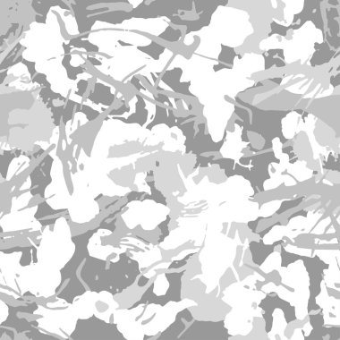 Kış beyaz kentsel kamuflaj, modern moda tasarım. Kamuflaj askeri koruma. Ordu Üniforma. Grunge Şablon. Kar gölge rengi, moda, kumaş. Vektör sorunsuz doku.