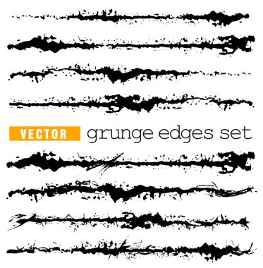 Su sıçramalarına kenar kümesi. Grunge vuruş şablon. Resim fırçası boya çizin. Vektör çizim el çizmek mürekkep lekeleri.