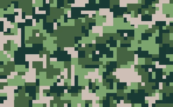 Camuflagem Pixel Digital Textura Perfeita Uniforme Militar Moderno Camuflagem Verde — Vetor de Stock