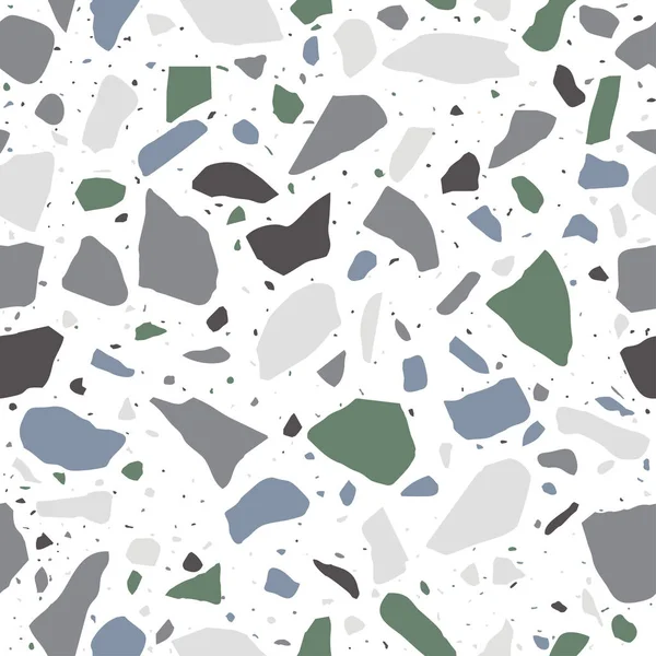 Terrazzo Seamless Pattern Мраморные Полы Пастельных Тонах Полированная Поверхность Породы — стоковый вектор
