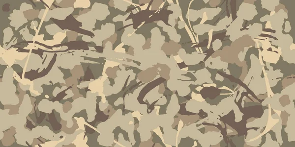 Motivo Grunge Senza Cuciture Mimetico Beige Marrone Struttura Militare Moderna — Vettoriale Stock