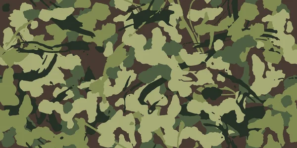 Abstraktní Grunge Kamufláž Vzor Bezešvé Vojenská Kamufláž Textury Barvou Tahy — Stockový vektor