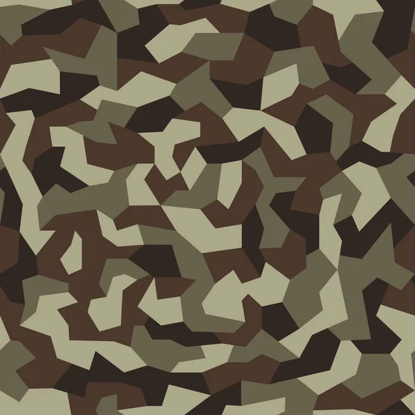 Camuflagem Militar Sem Costura Padrão Fundo Camuflagem Geométrica Cor Marrom — Vetor de Stock