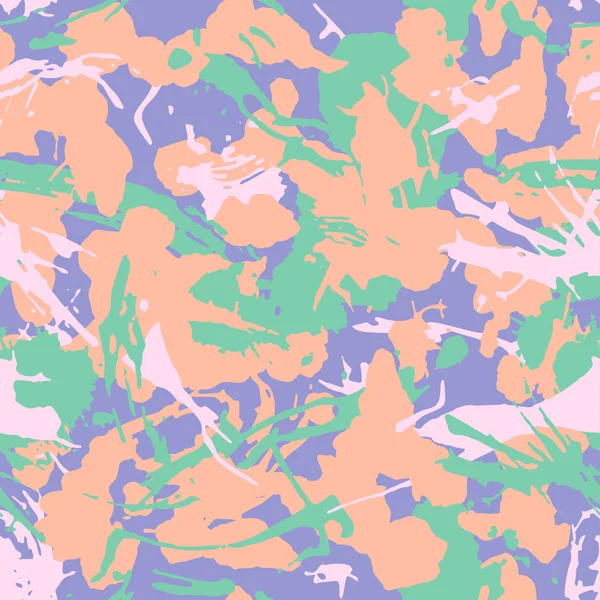 Grunge Bezešvé Vzor Kamufláže Fluorescenční Barvy Městské Módy Styl Oblečení — Stockový vektor