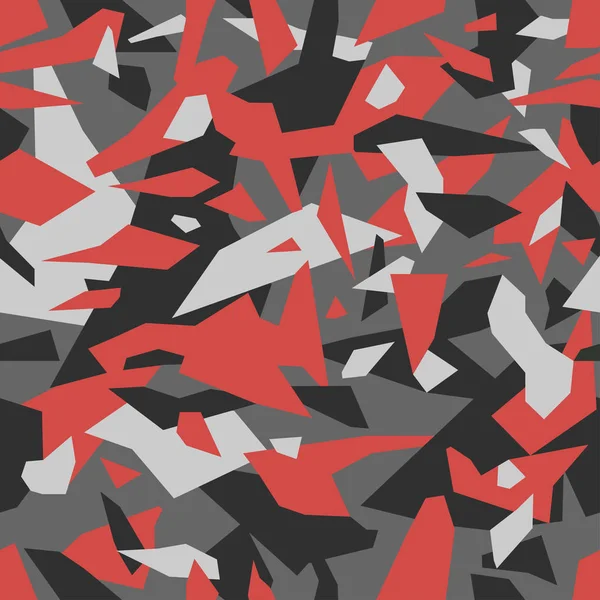 Geometrik kamuflaj seamless modeli. Kentsel askeri giyim tarzı, maskeleme camo tekrar Yazdır. Gri Kırmızı ve siyah renk. Vektör doku