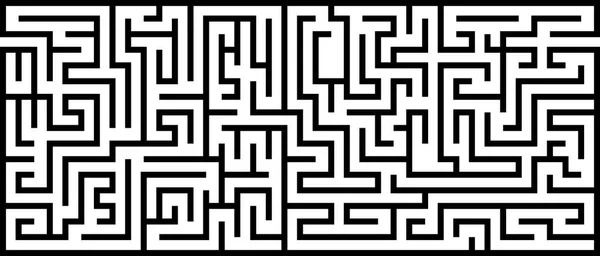 Rektangel Labyrint Med Inresa Och Utresa Line Labyrint Spel Medium — Stock vektor