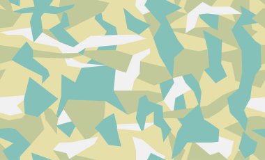 Pastel renklerde soyut kamuflaj arka plan. Kentsel giyim için geometrik şekiller Kamuflaj desen. Sarı ve açık mavi renkler. Stok vektörü