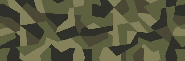 Patrón Sin Costura Camuflaje Geométrico Vectorial Estilo Diseño Caqui Para — Vector de stock