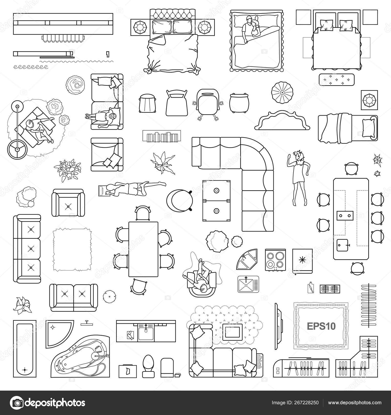 Floor Plan Furniture Symbols Bedroom Inspiration - Image to u