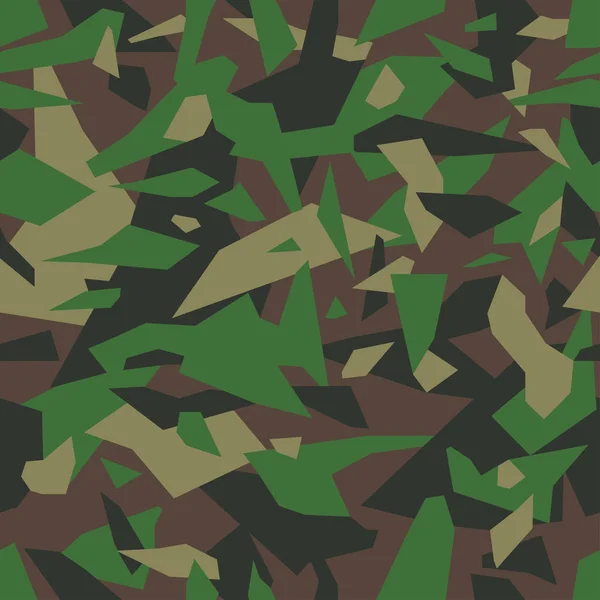 Patrón Sin Costura Camuflaje Geométrico Vectorial Estilo Diseño Caqui Para — Vector de stock