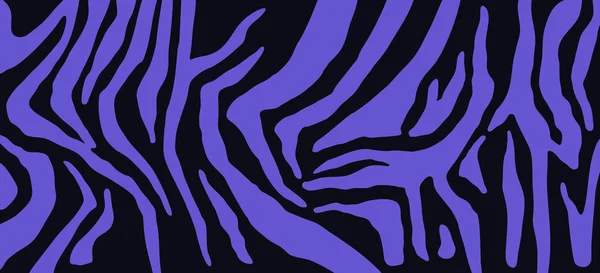 Piel Cebra Patrón Rayas Estampado Animal Fondo Negro Azul Textura — Vector de stock