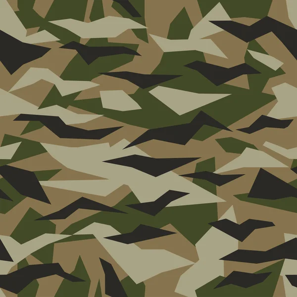 Fondo Patrón Sin Costura Camuflaje Geométrico Clásica Ropa Caqui Estilo — Vector de stock